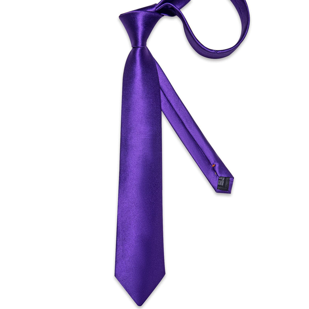 GentCrest Purple Solid Tie Hanky Cufflinks Set - Image 4