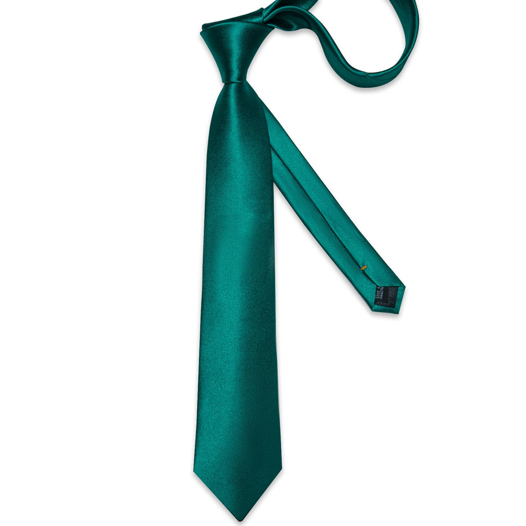 GentCrest Teal Solid Tie Hanky Cufflinks Set - Image 4