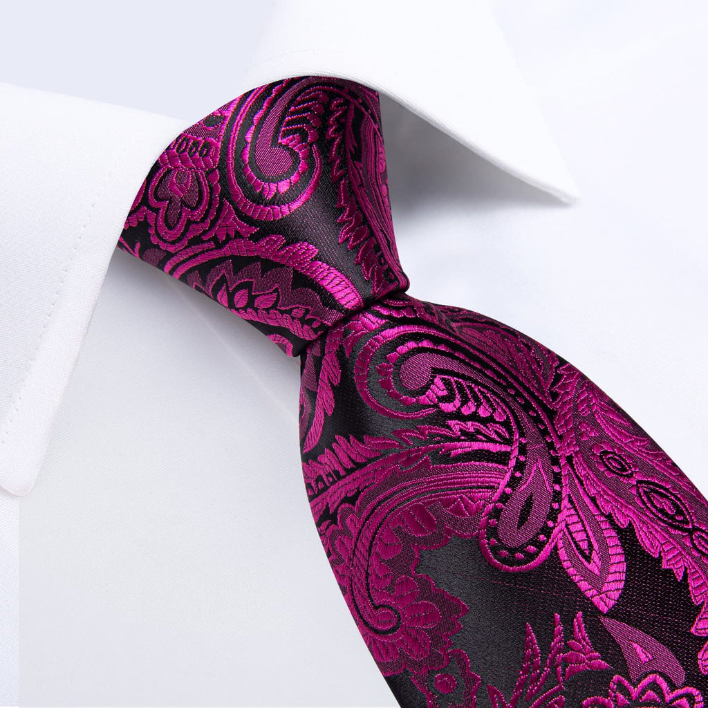 GentCrest Black Paisley Tie Hanky Cufflinks Set - Image 3