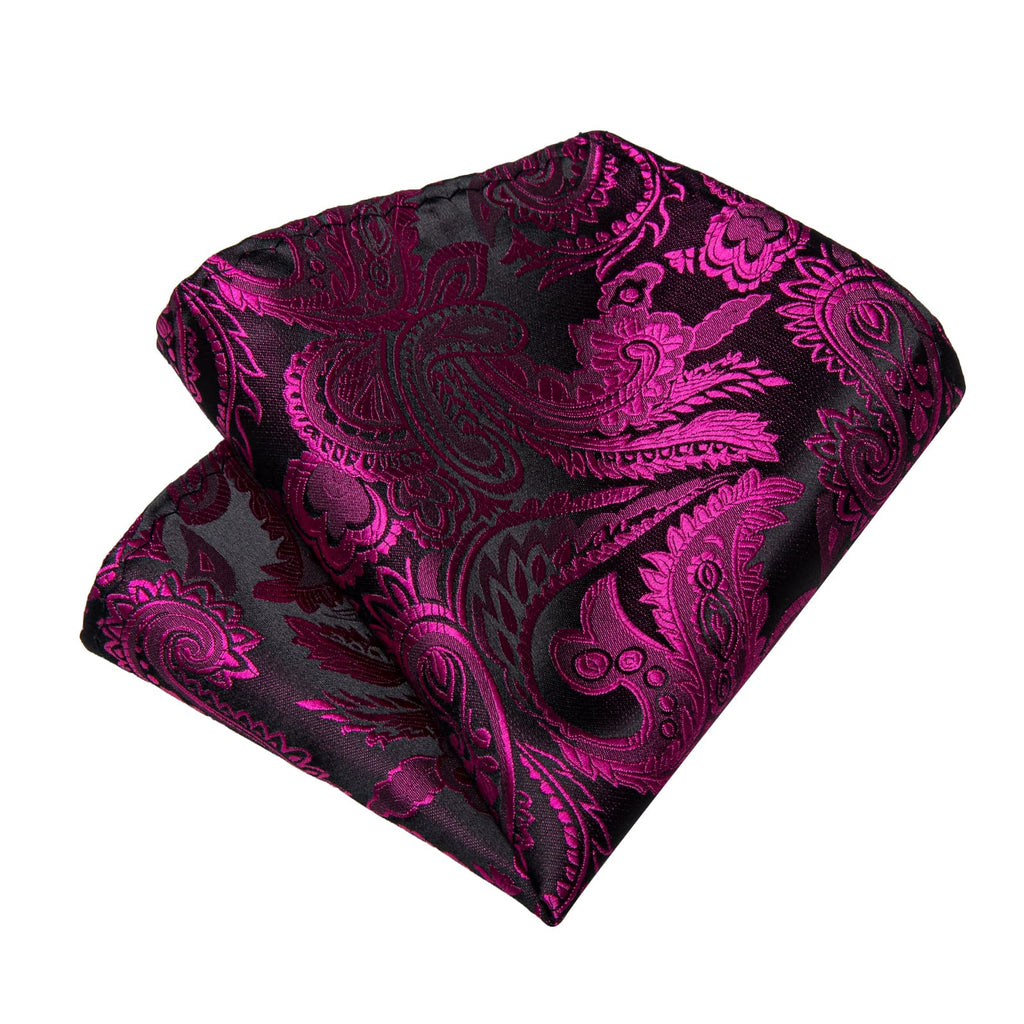 GentCrest Black Paisley Tie Hanky Cufflinks Set - Image 5