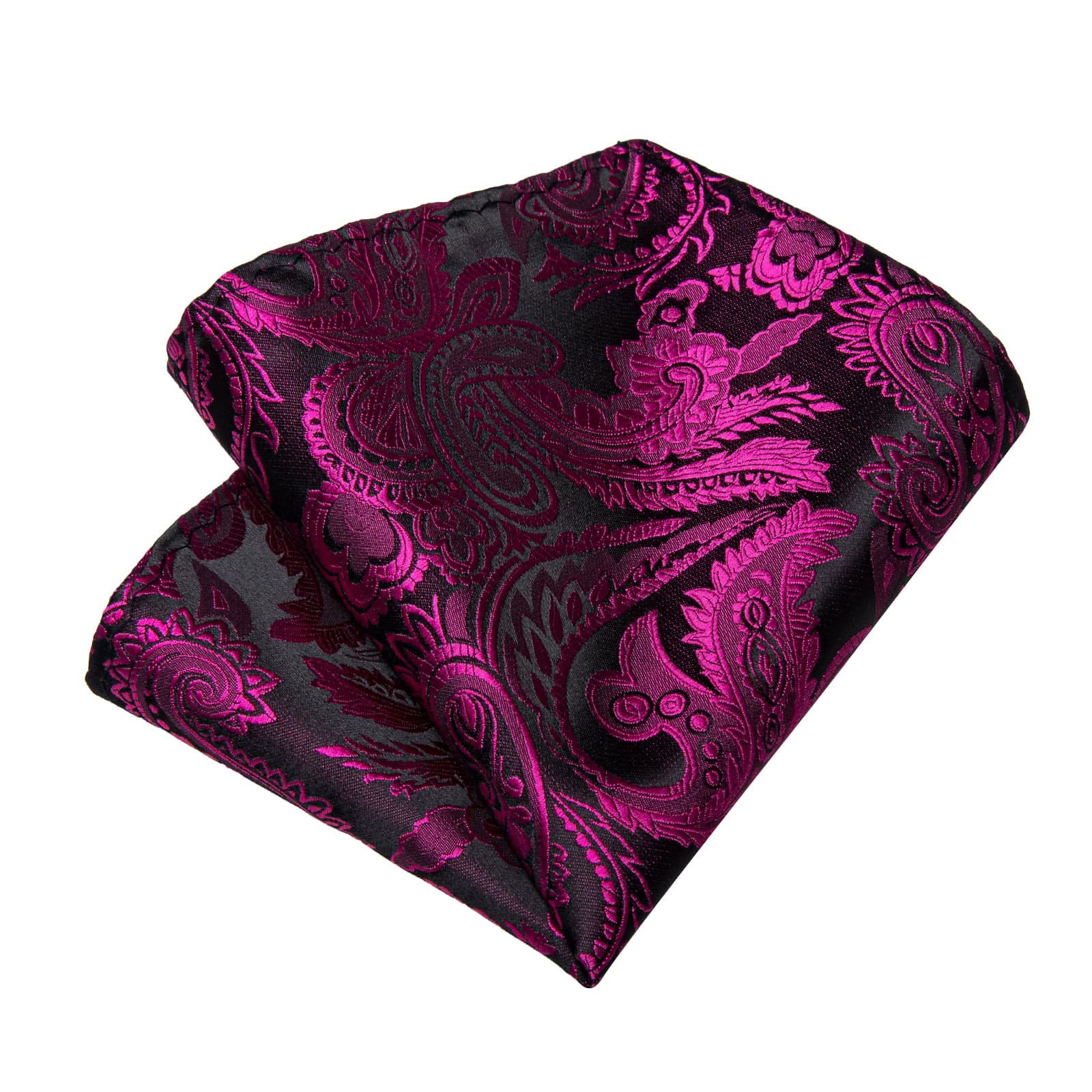 GentCrest Black Paisley Tie Hanky Cufflinks Set - Image 5