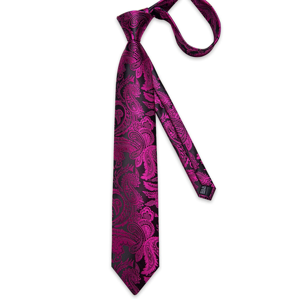 GentCrest Black Paisley Tie Hanky Cufflinks Set - Image 4