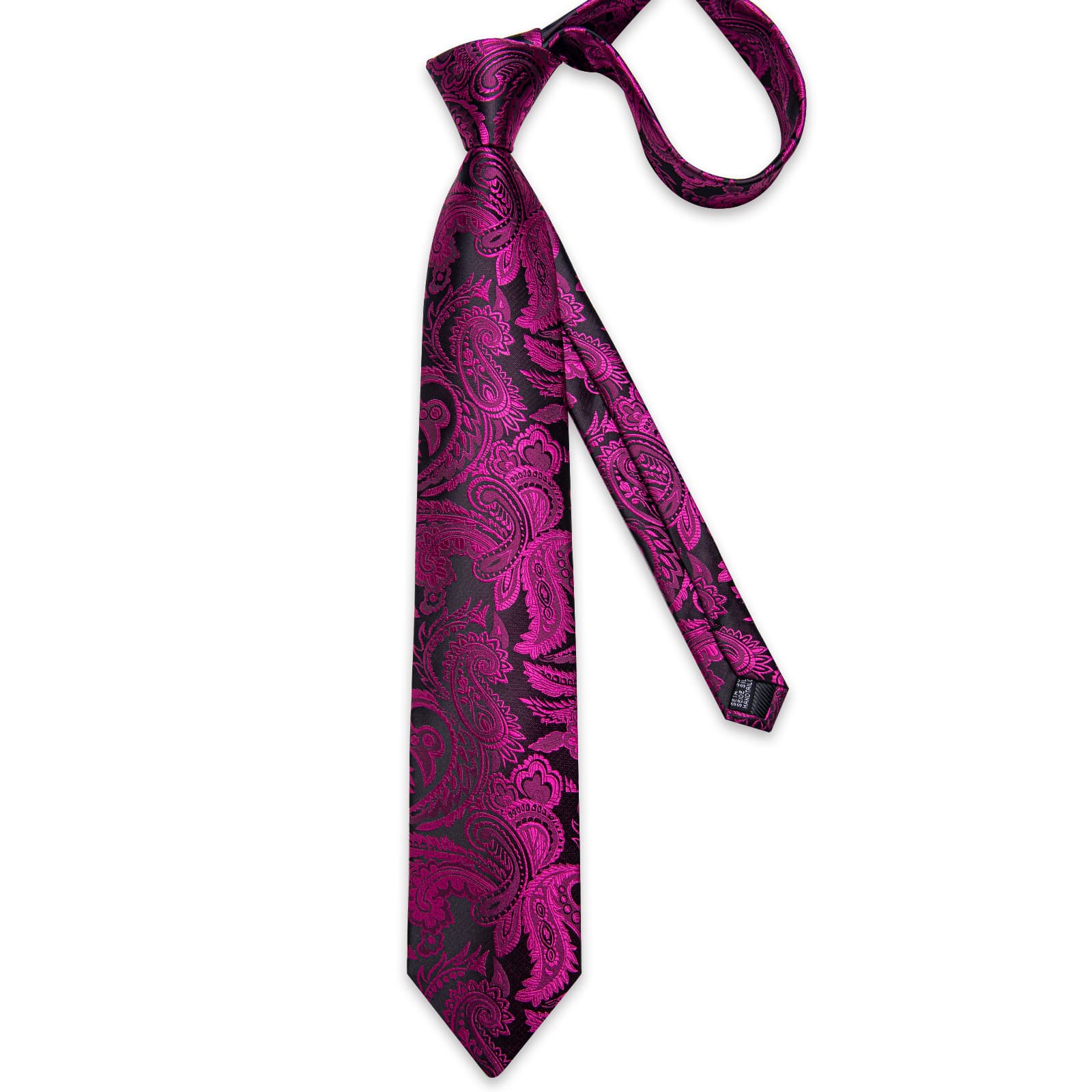 GentCrest Black Paisley Tie Hanky Cufflinks Set - Image 4