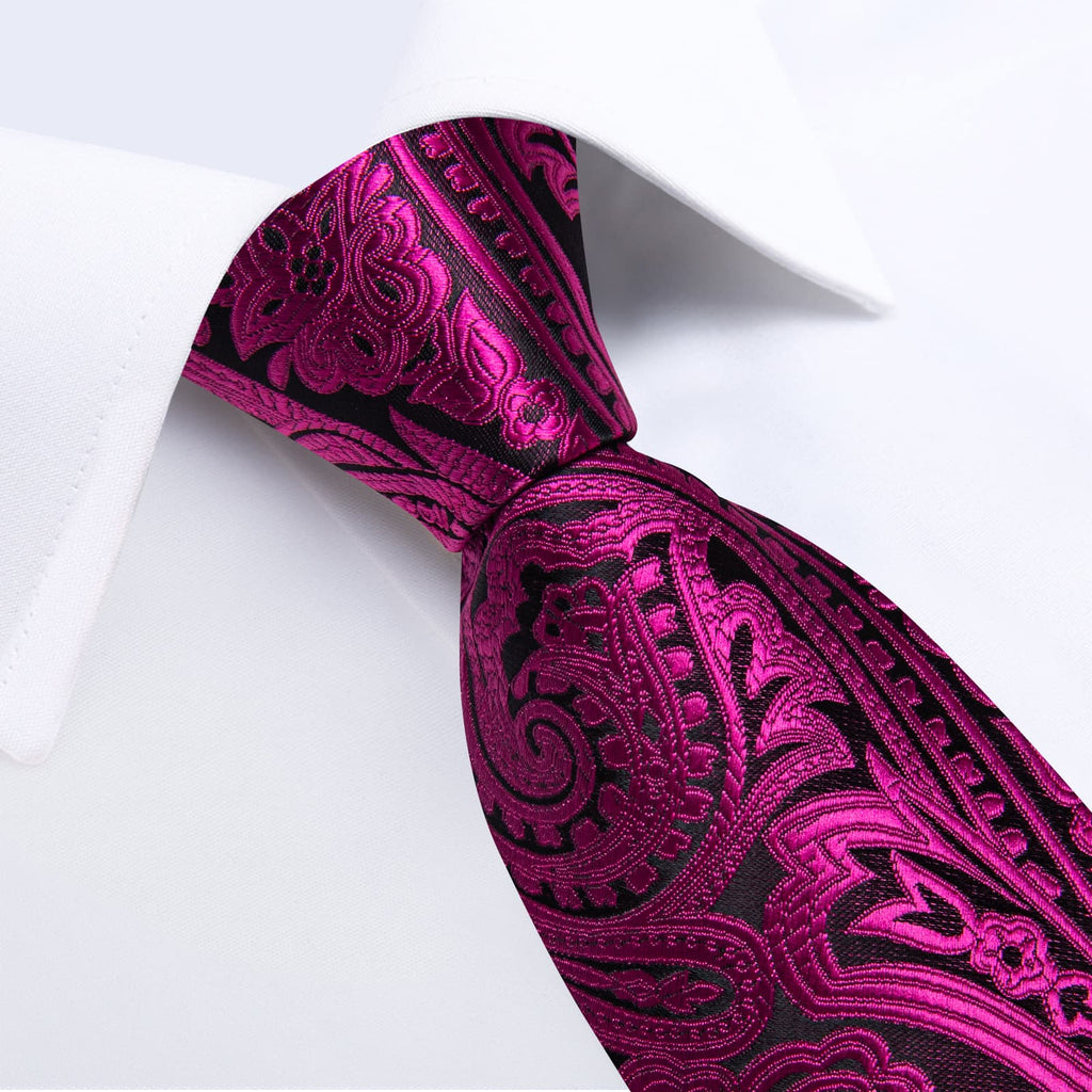 GentCrest Purple Paisley Tie Hanky Cufflinks Set - Image 3