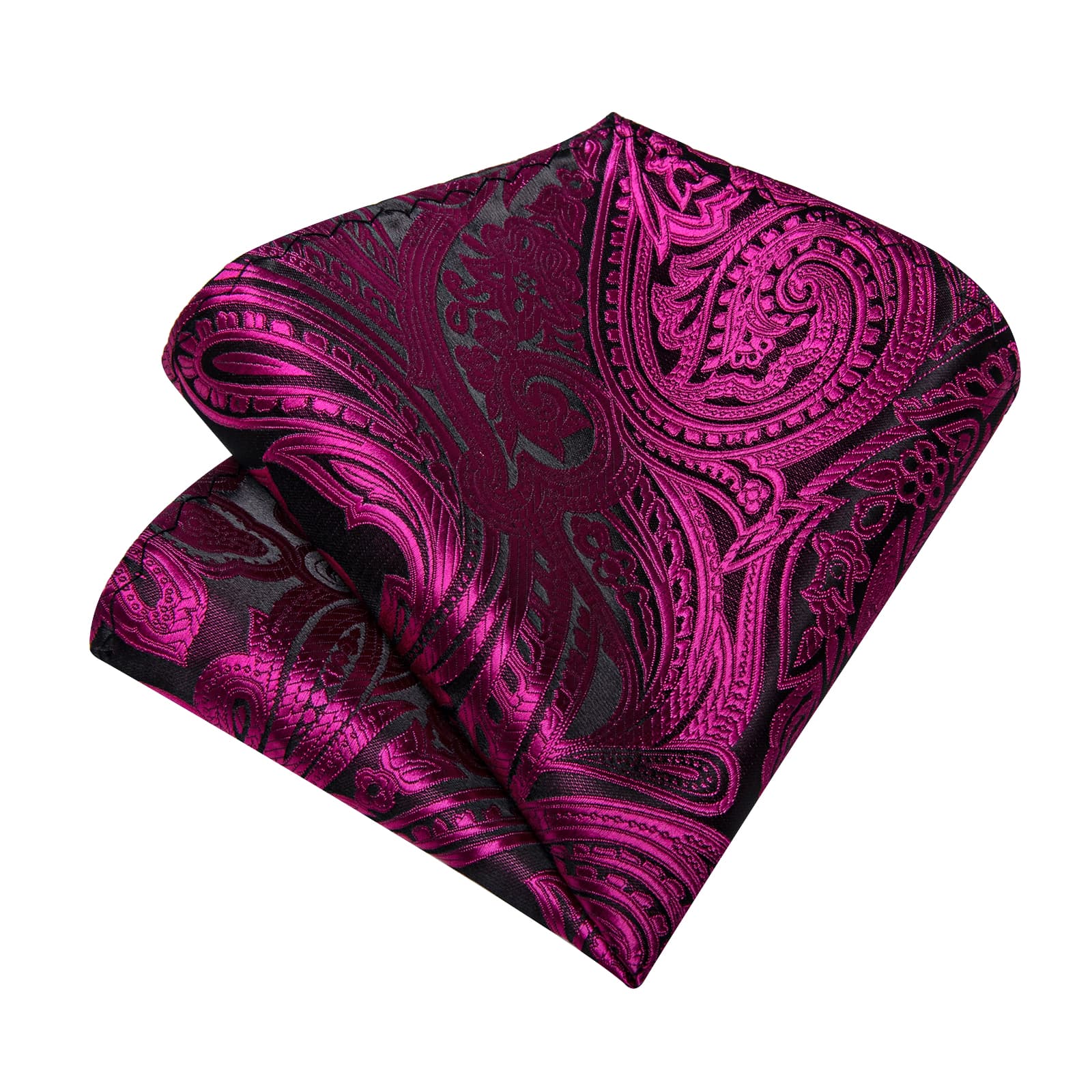 GentCrest Purple Paisley Tie Hanky Cufflinks Set - Image 5