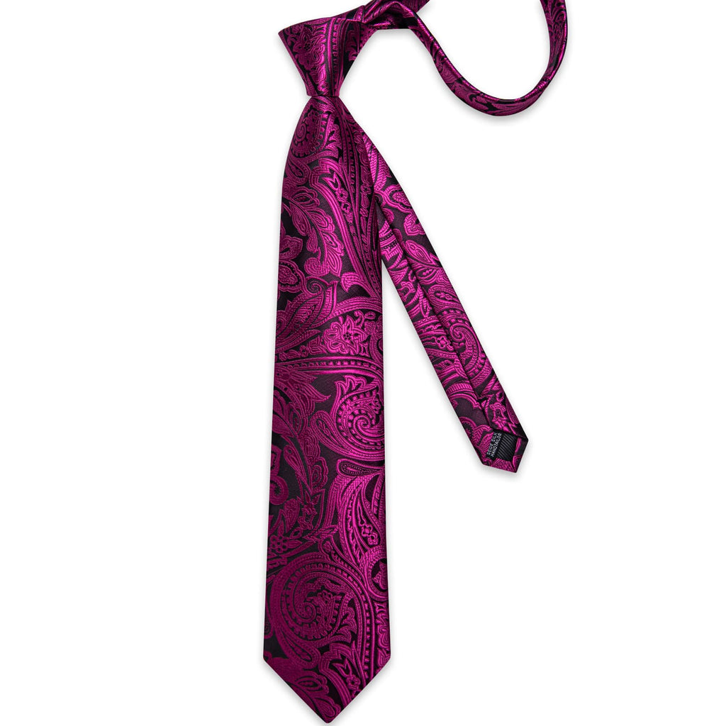 GentCrest Purple Paisley Tie Hanky Cufflinks Set - Image 4