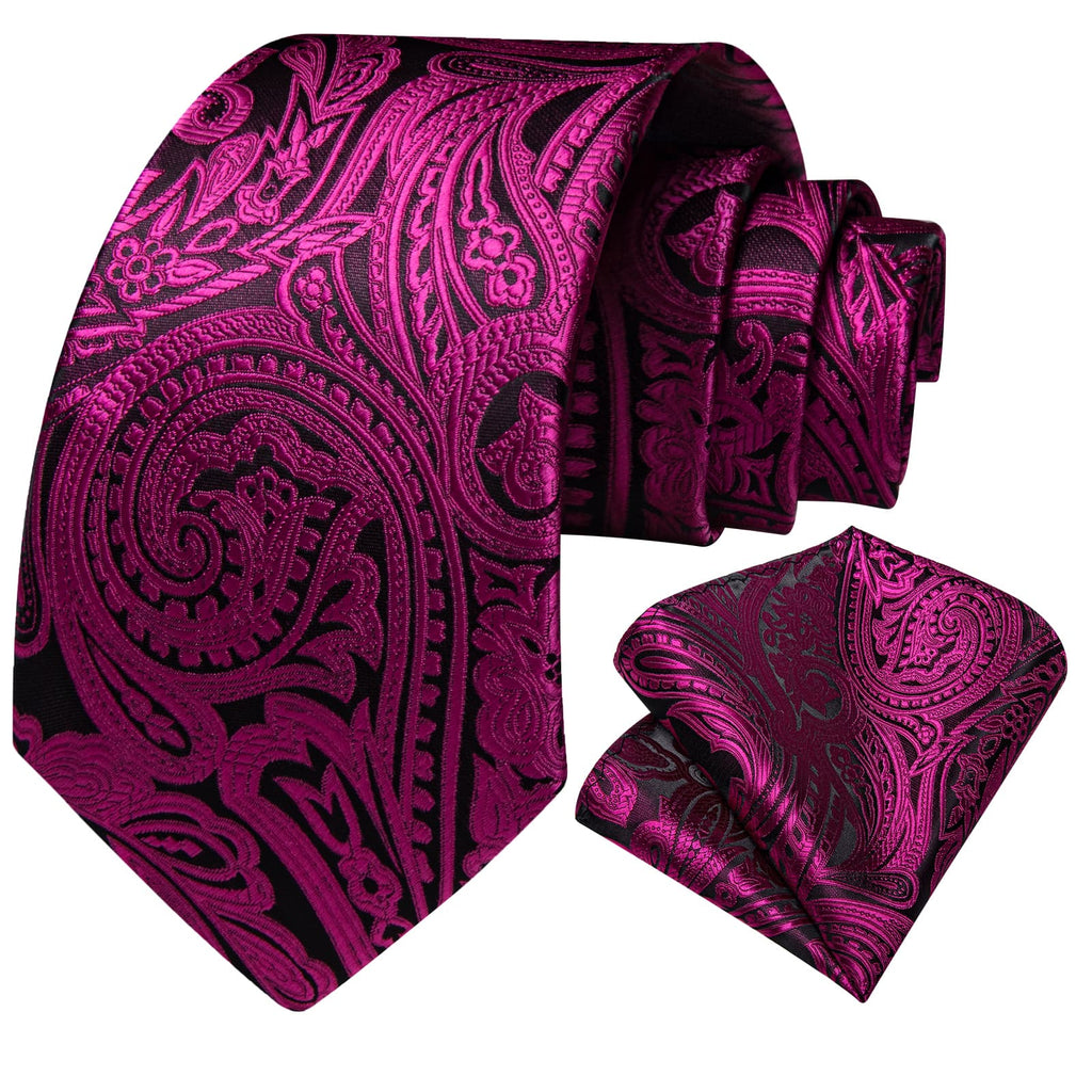 GentCrest Purple Paisley Tie Hanky Cufflinks Set - Image 2