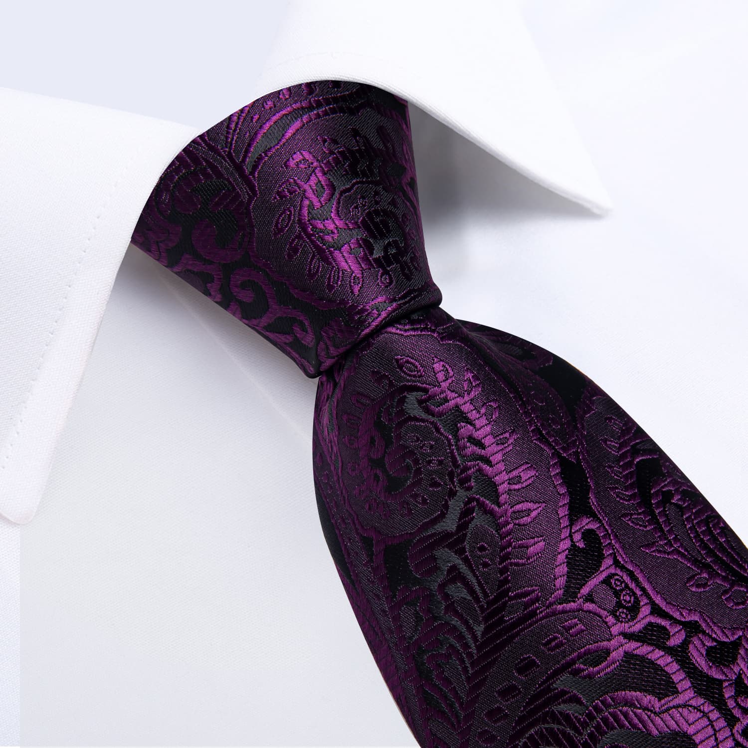 GentCrest Purple Floral Tie Hanky Cufflinks Set - Image 3