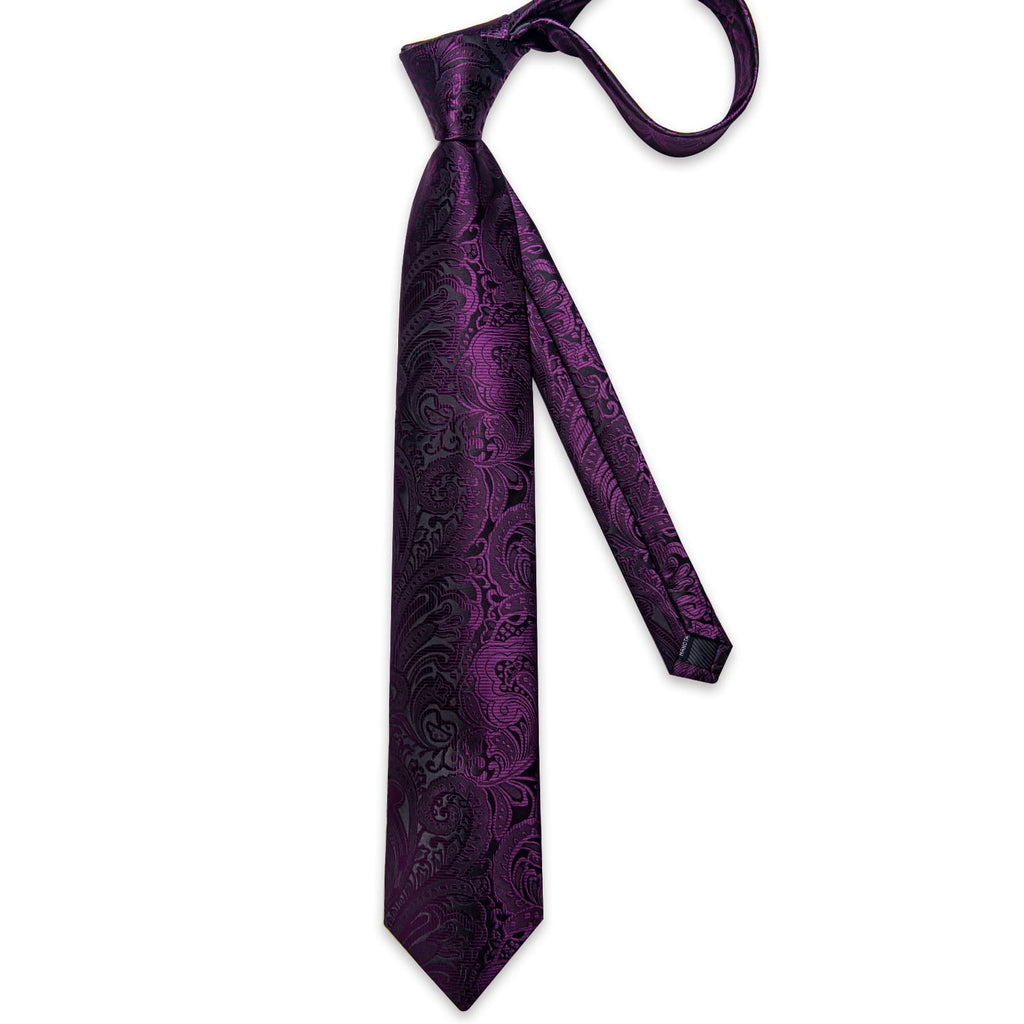 GentCrest Purple Floral Tie Hanky Cufflinks Set - Image 4