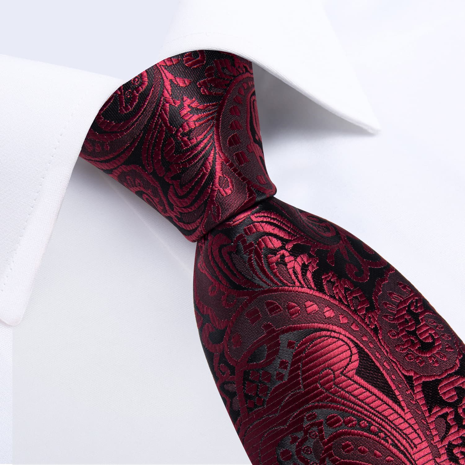 GentCrest Red Floral Tie Hanky Cufflinks Set - Image 3