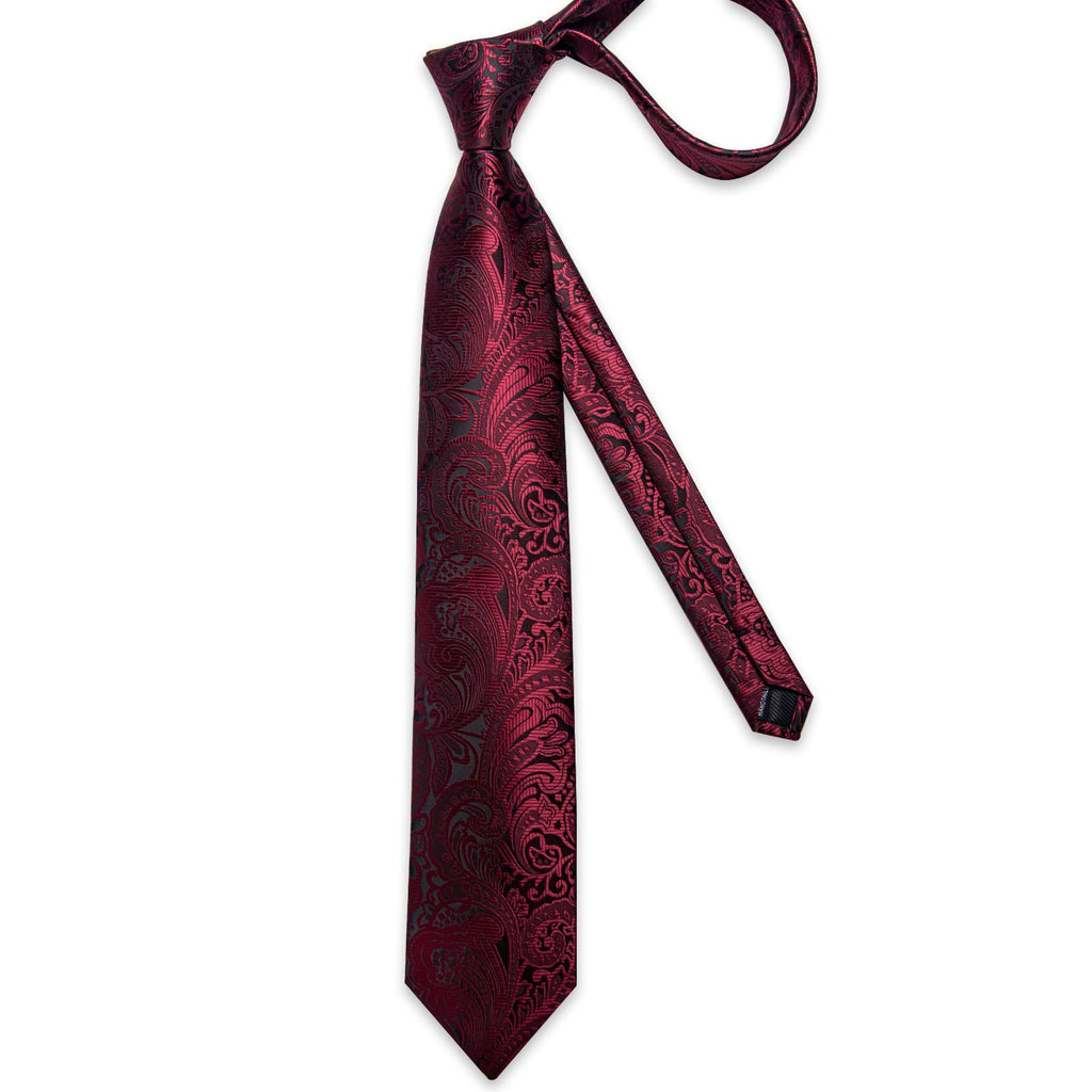 GentCrest Red Floral Tie Hanky Cufflinks Set - Image 4