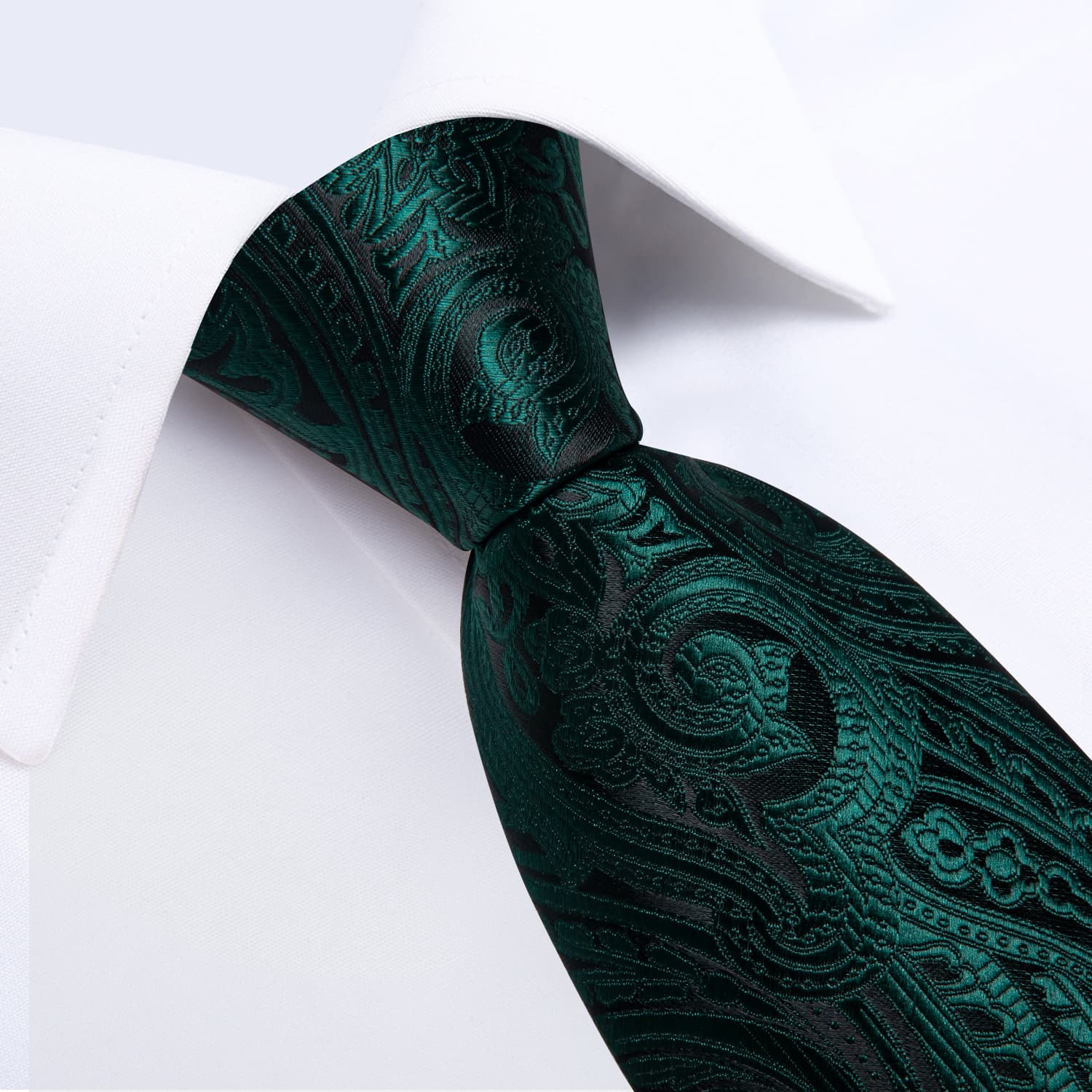 GentCrest Green Paisley Tie Hanky Cufflinks Set - Image 3