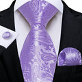 GentCrest Purple Paisley Tie Hanky Cufflinks Set - Image 1