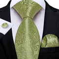 GentCrest Green Paisley Tie Hanky Cufflinks Set - Image 1