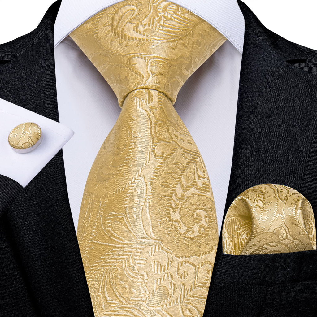 GentCrest Gold Paisley Tie Hanky Cufflinks Set - Image 1