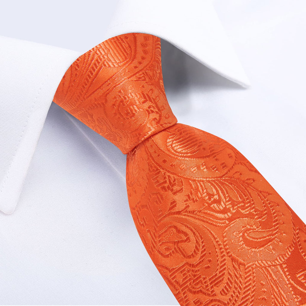 GentCrest Orange Paisley Tie Hanky Cufflinks Set - Image 3