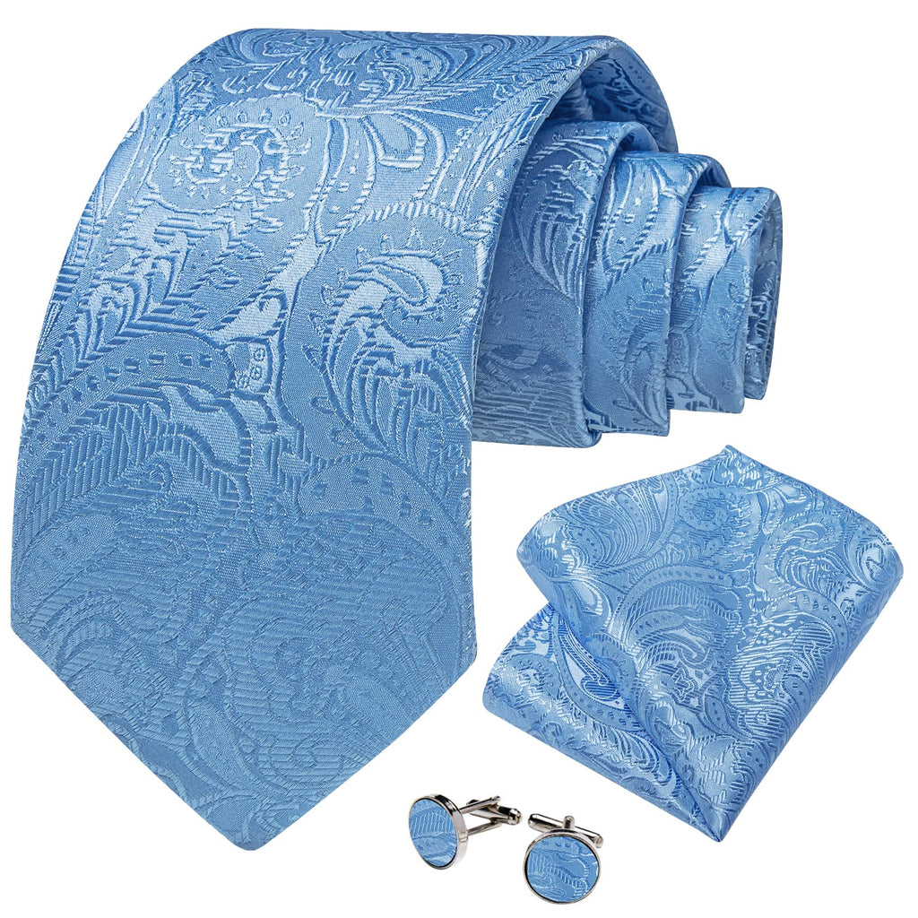 GentCrest Blue Paisley Tie Hanky Cufflinks Set - Image 2