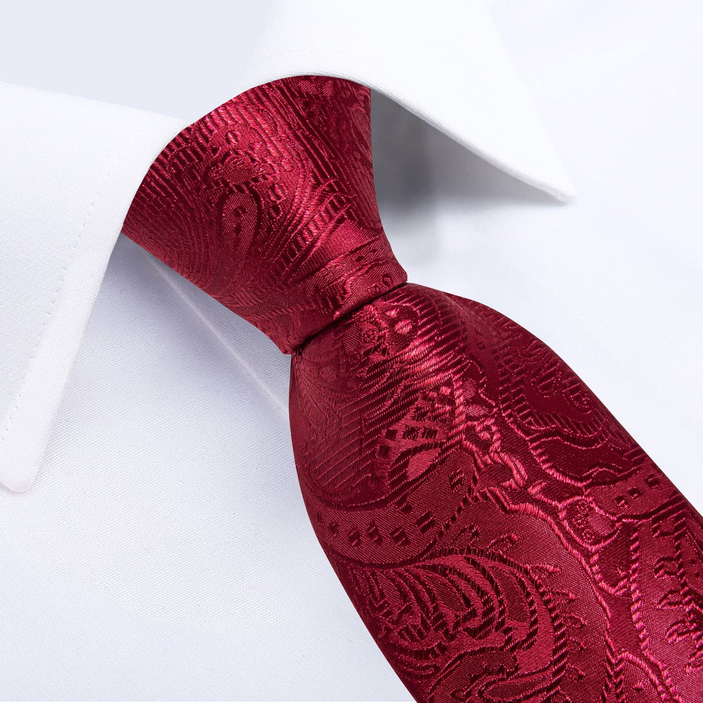 GentCrest Red Paisley Tie Hanky Cufflinks Set - Image 3