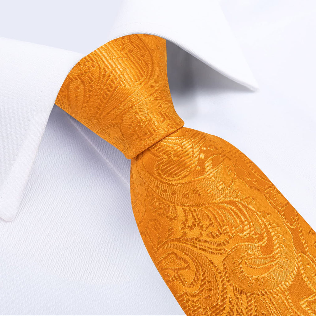 GentCrest Orange Paisley Tie Hanky Cufflinks Set - Image 4