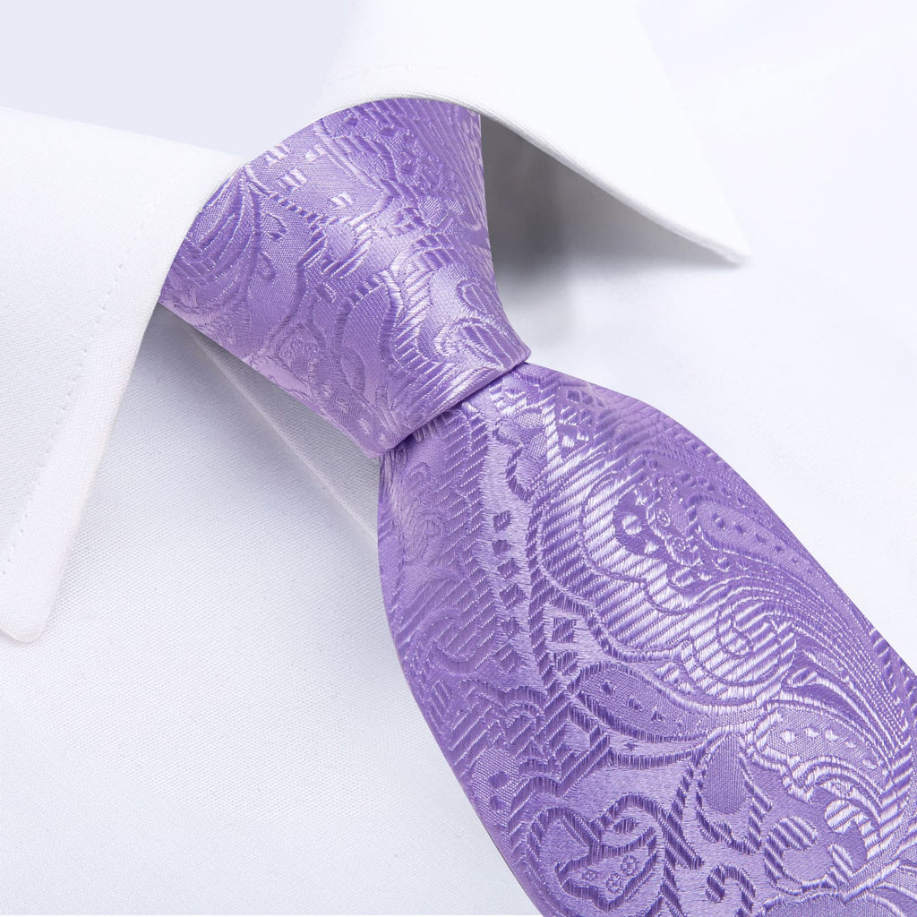 GentCrest Purple Paisley Tie Hanky Cufflinks Set - Image 3