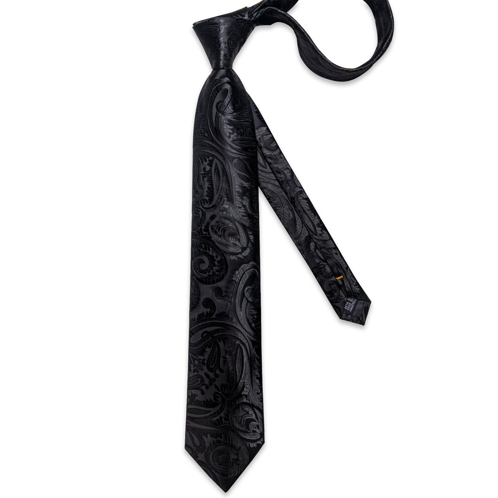GentCrest Black Paisley Tie Hanky Cufflinks Set - Image 4