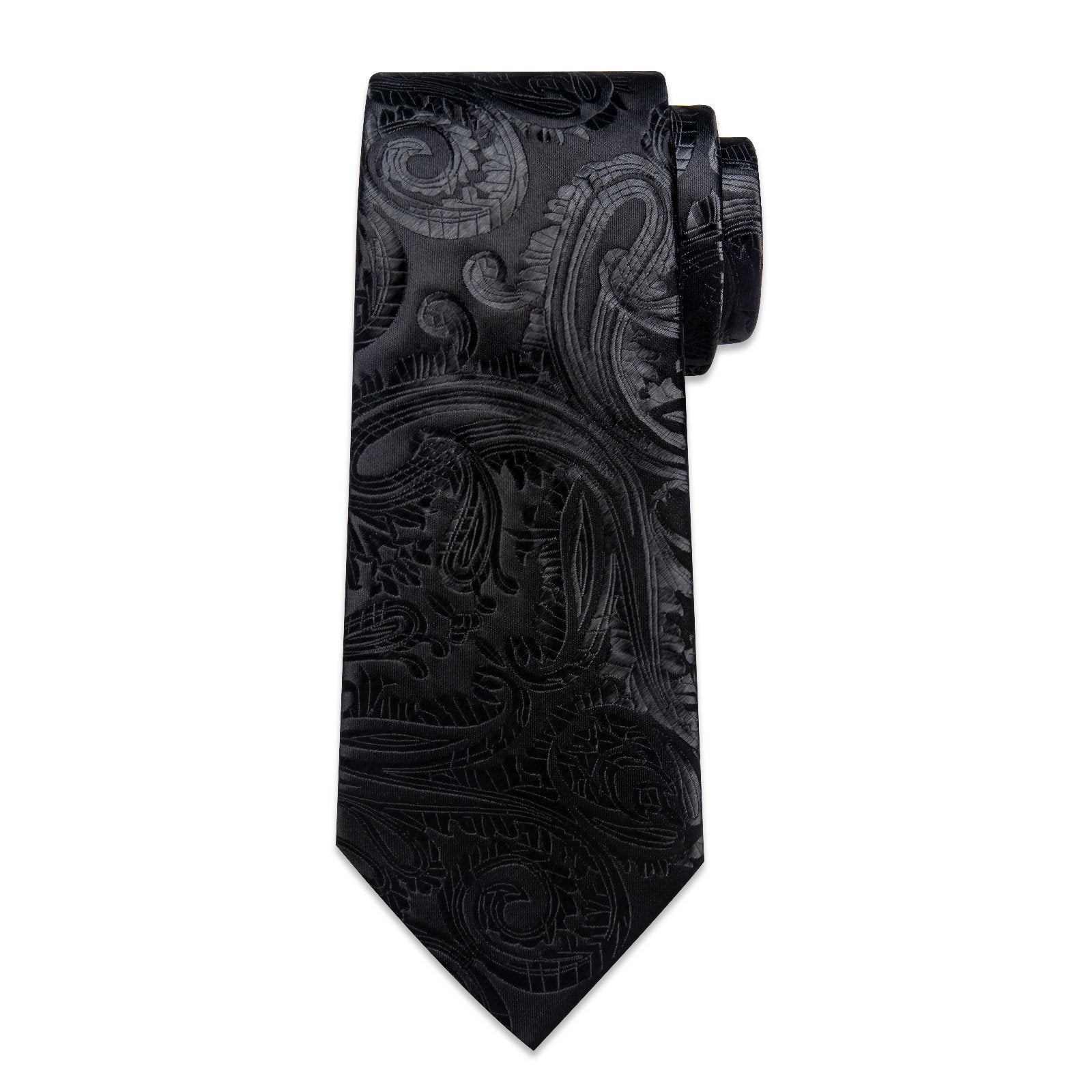 GentCrest Black Paisley Tie Hanky Cufflinks Set - Image 5