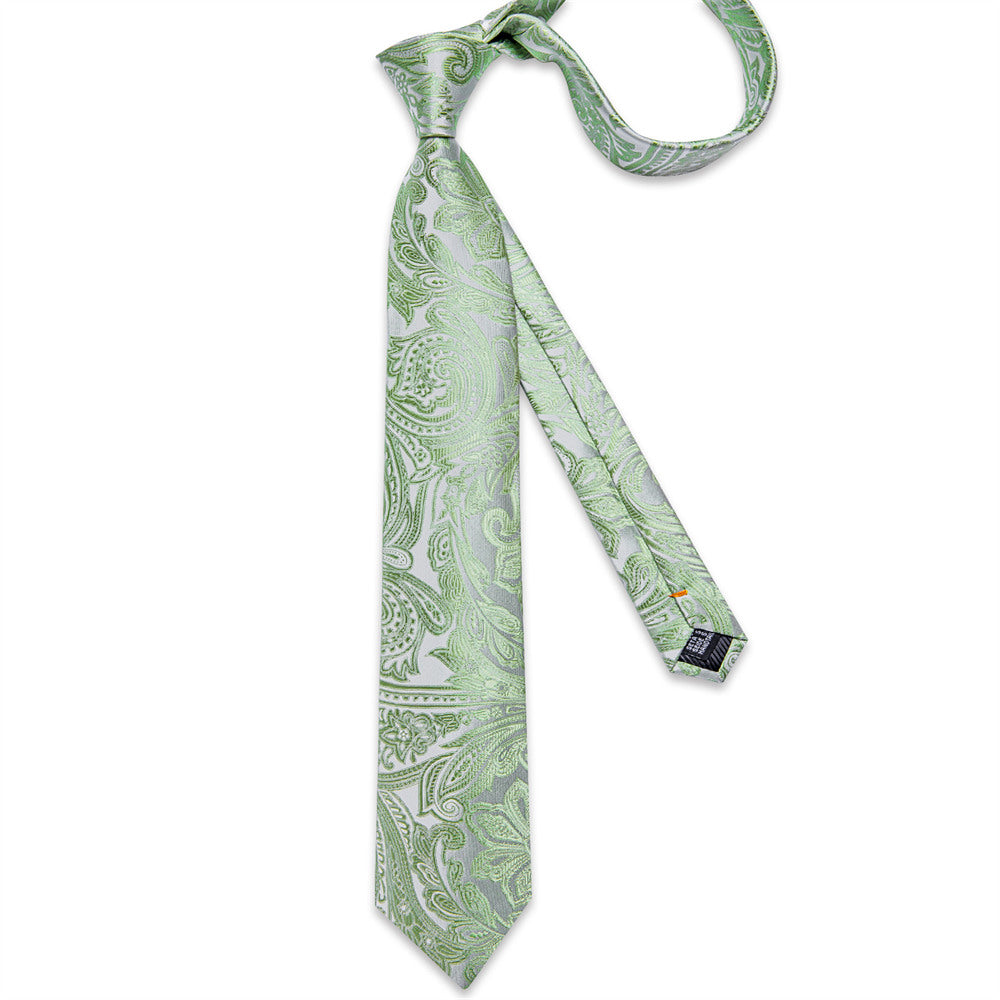 GentCrest Green Paisley Tie Hanky Cufflinks Set - Image 5