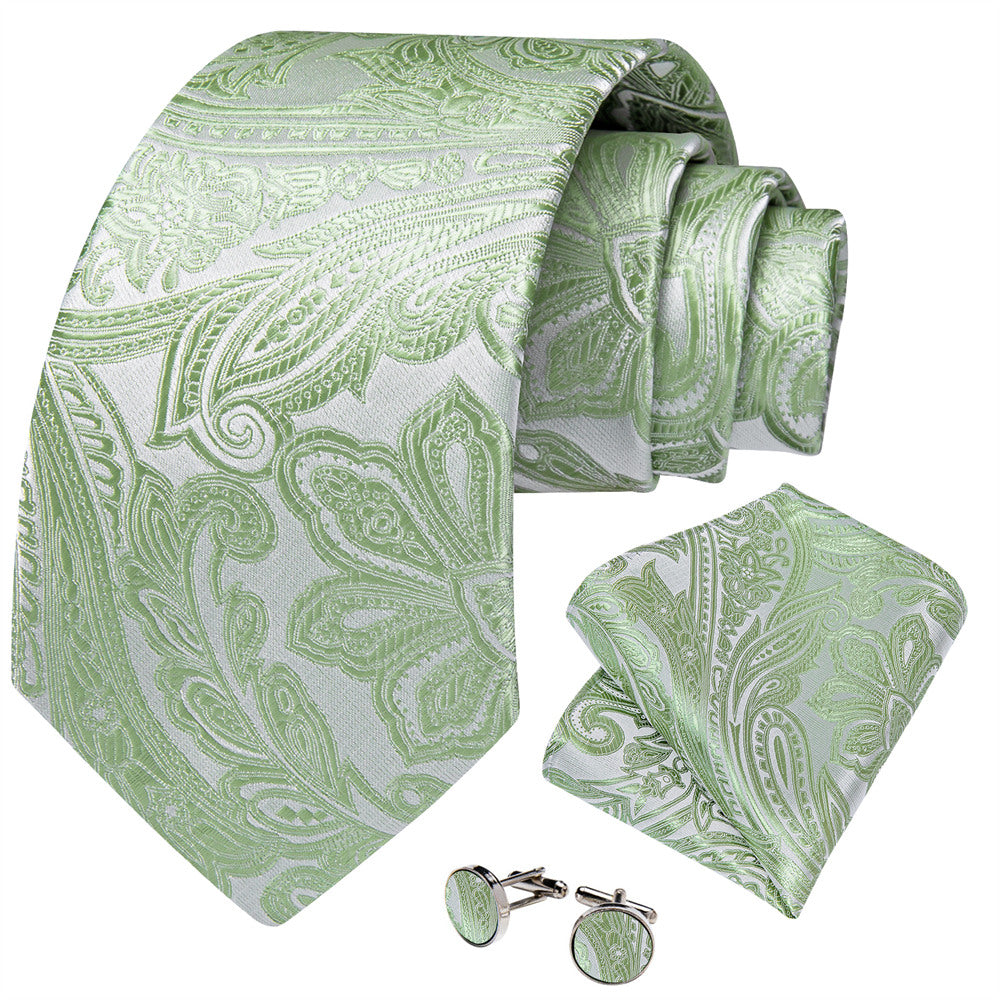 GentCrest Green Paisley Tie Hanky Cufflinks Set - Image 3