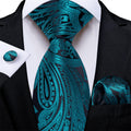 GentCrest Blue Paisley Tie Hanky Cufflinks Set - Image 1