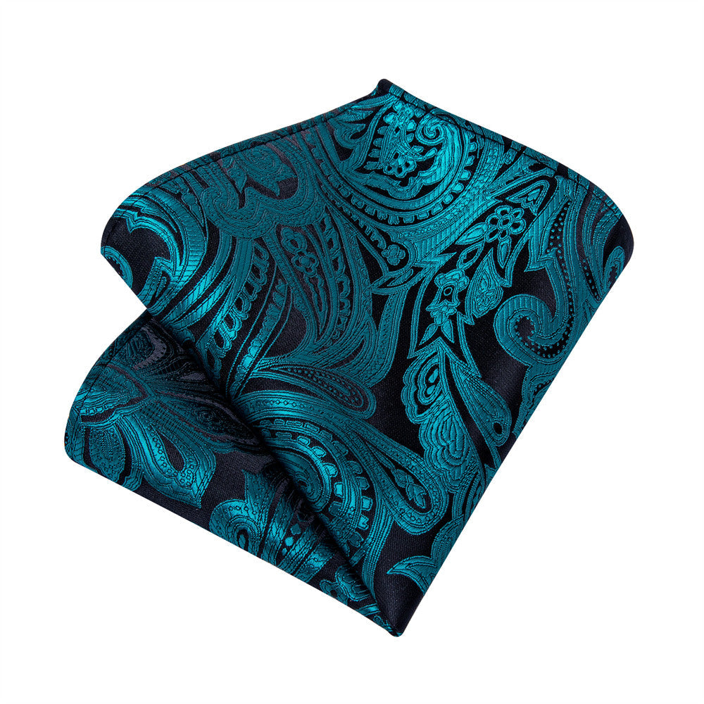 GentCrest Blue Paisley Tie Hanky Cufflinks Set - Image 5