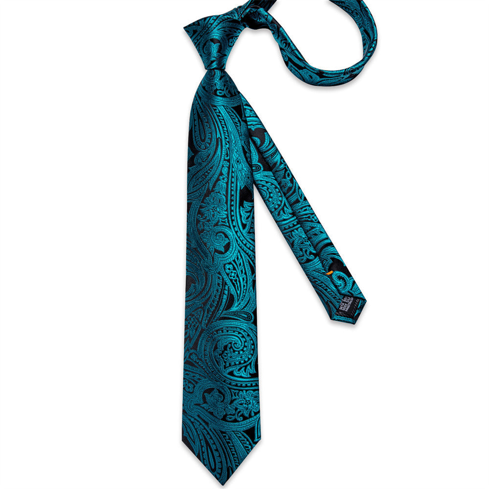 GentCrest Blue Paisley Tie Hanky Cufflinks Set - Image 3