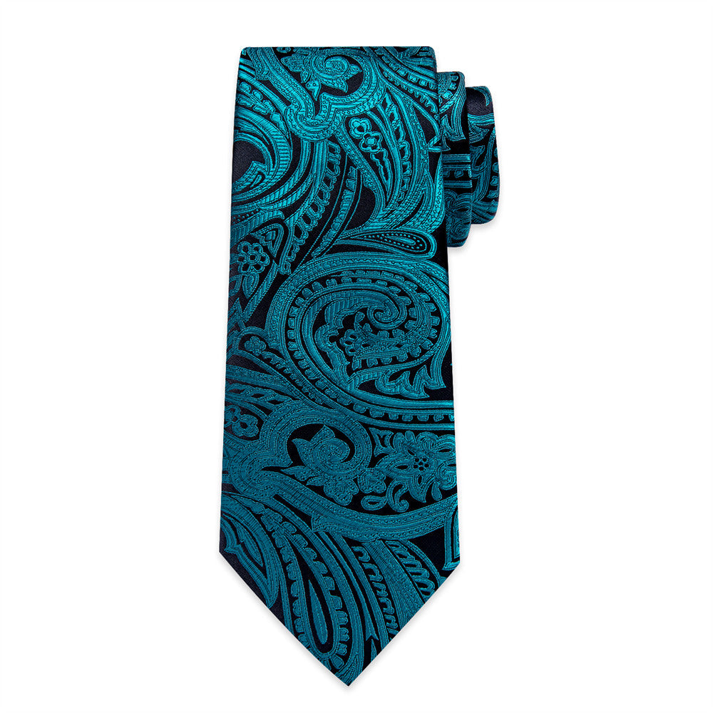 GentCrest Blue Paisley Tie Hanky Cufflinks Set - Image 6