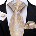 GentCrest Champagne Paisley Tie Hanky Cufflinks Set - Image 1