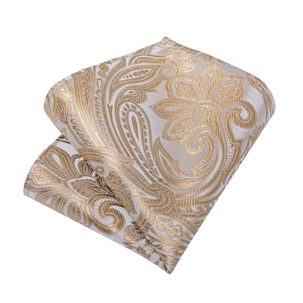 GentCrest Champagne Paisley Tie Hanky Cufflinks Set - Image 4