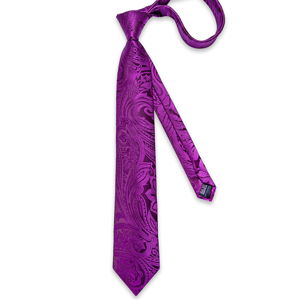 GentCrest Purple Paisley Tie Hanky Cufflinks Set - Image 5