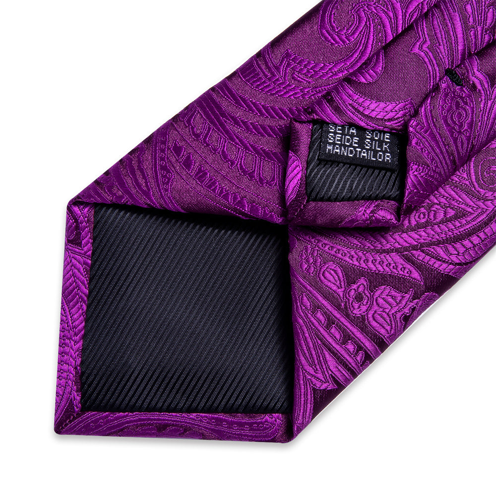 GentCrest Purple Paisley Tie Hanky Cufflinks Set - Image 8
