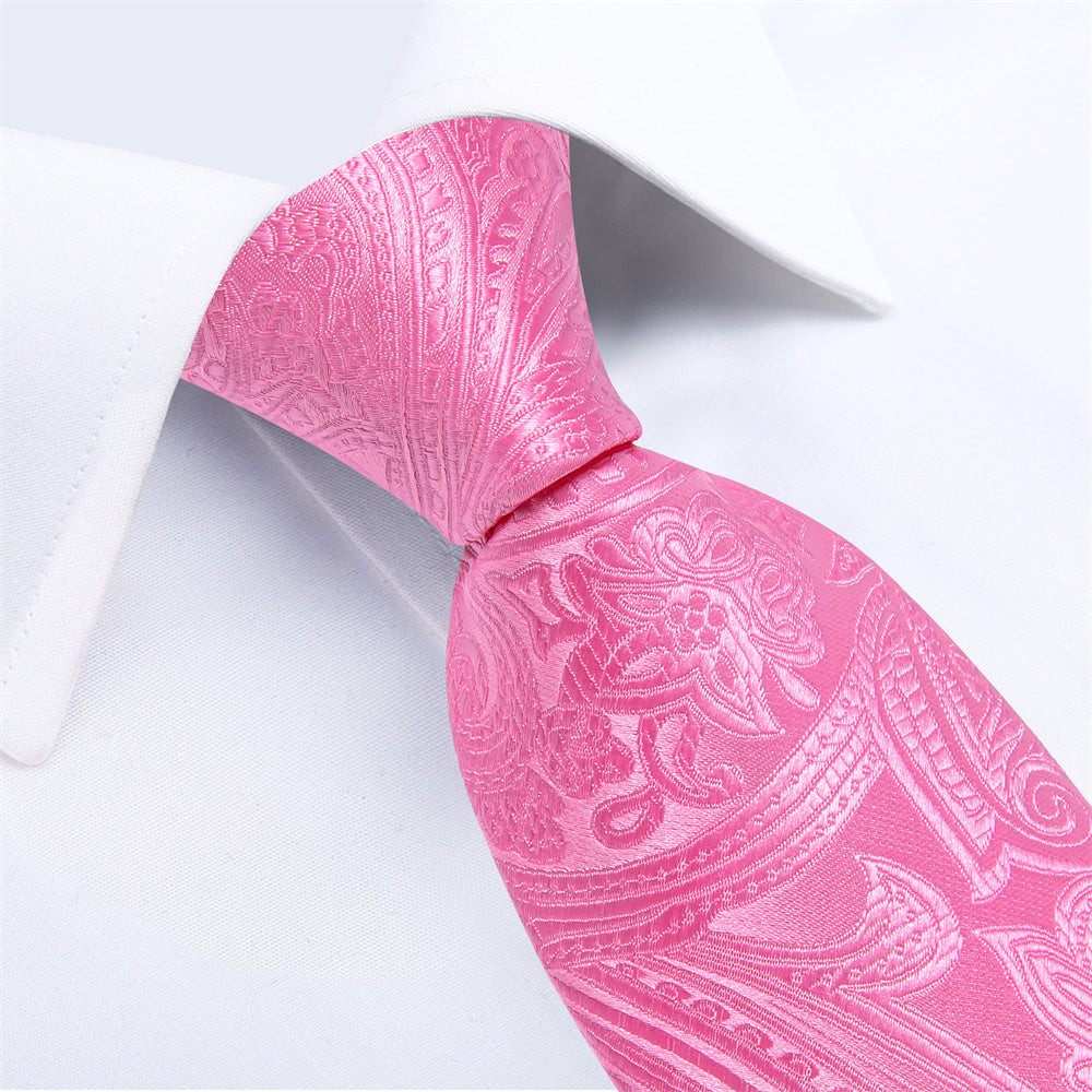GentCrest Pink Paisley Tie Hanky Cufflinks Set - Image 5