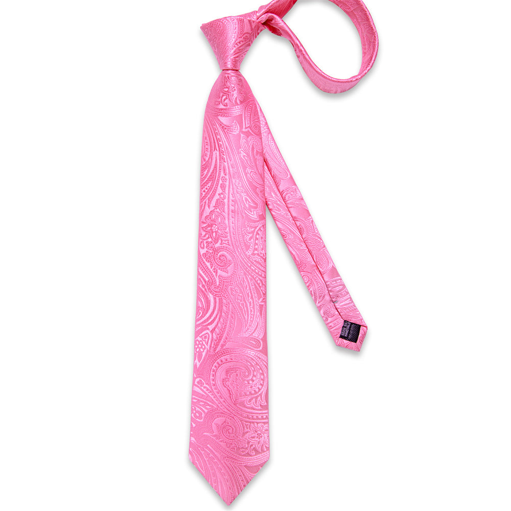 GentCrest Pink Paisley Tie Hanky Cufflinks Set - Image 4