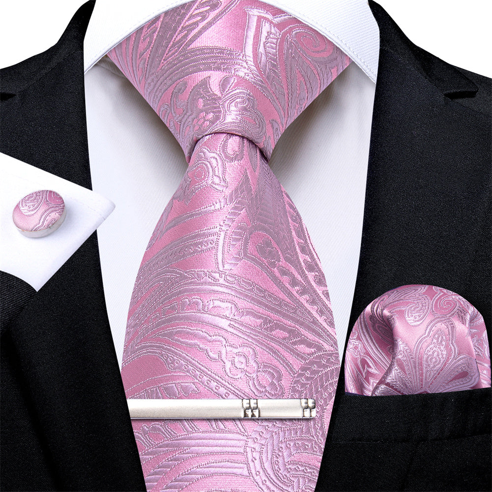 GentCrest Purple Paisley Tie Hanky Cufflinks Set - Image 2