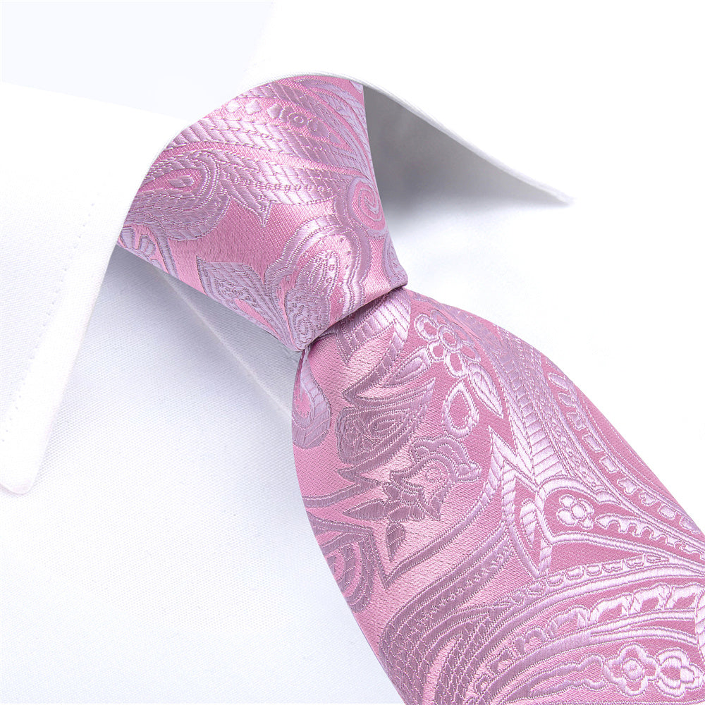 GentCrest Purple Paisley Tie Hanky Cufflinks Set - Image 4
