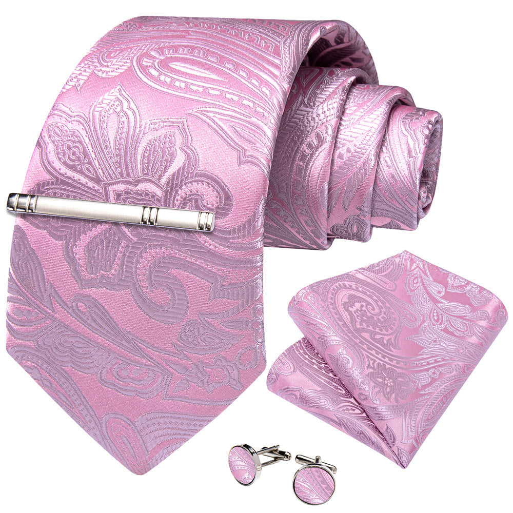 GentCrest Purple Paisley Tie Hanky Cufflinks Set - Image 7