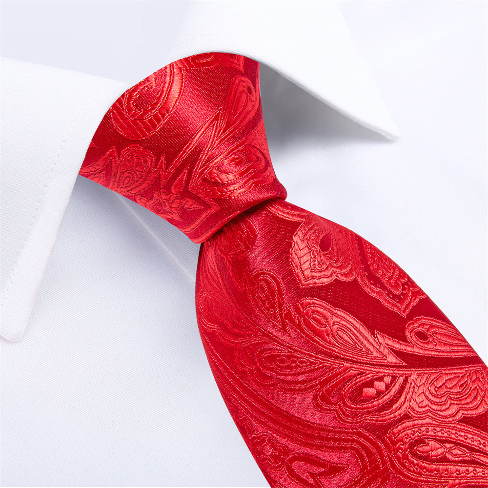 GentCrest Red Paisley Tie Hanky Cufflinks Set - Image 5