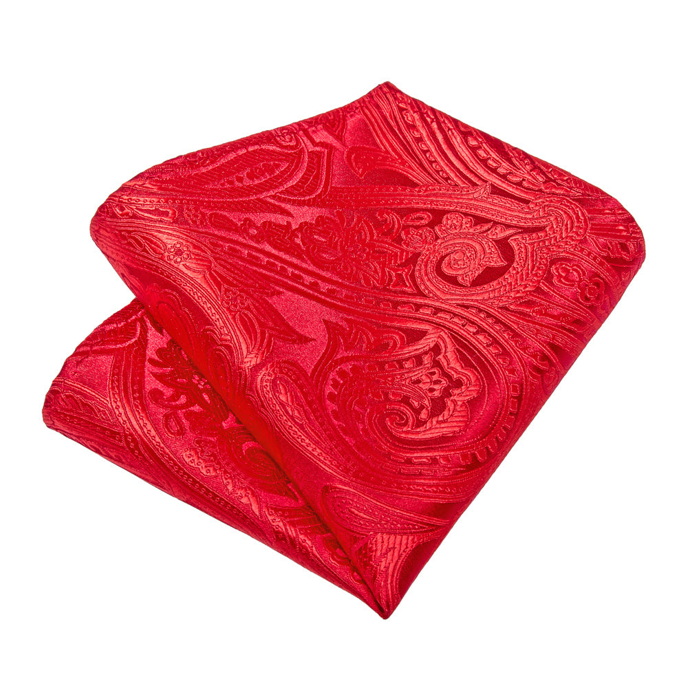 GentCrest Red Paisley Tie Hanky Cufflinks Set - Image 3