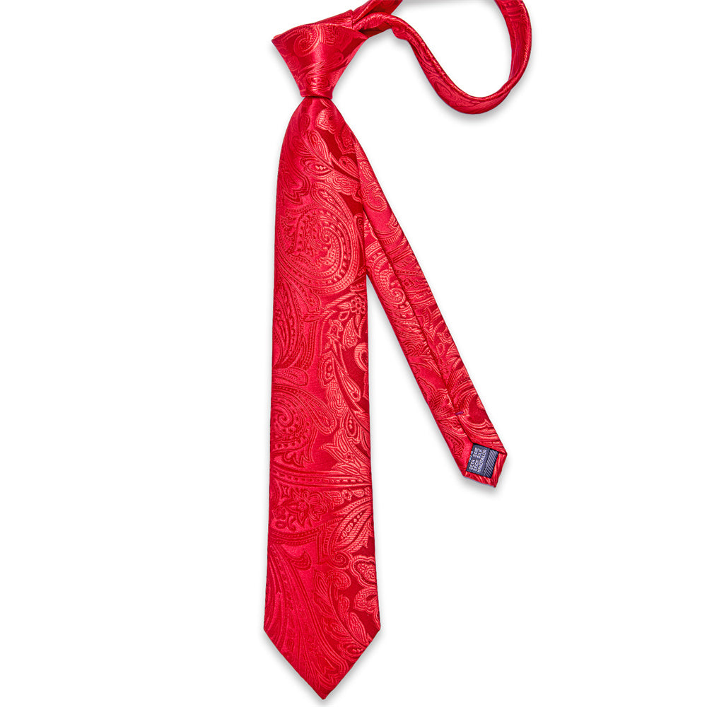 GentCrest Red Paisley Tie Hanky Cufflinks Set - Image 4