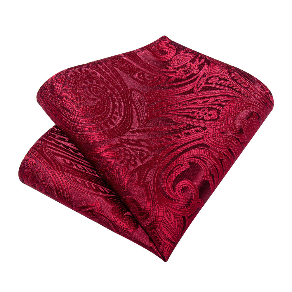 GentCrest Red Paisley Tie Hanky Cufflinks Set - Image 3