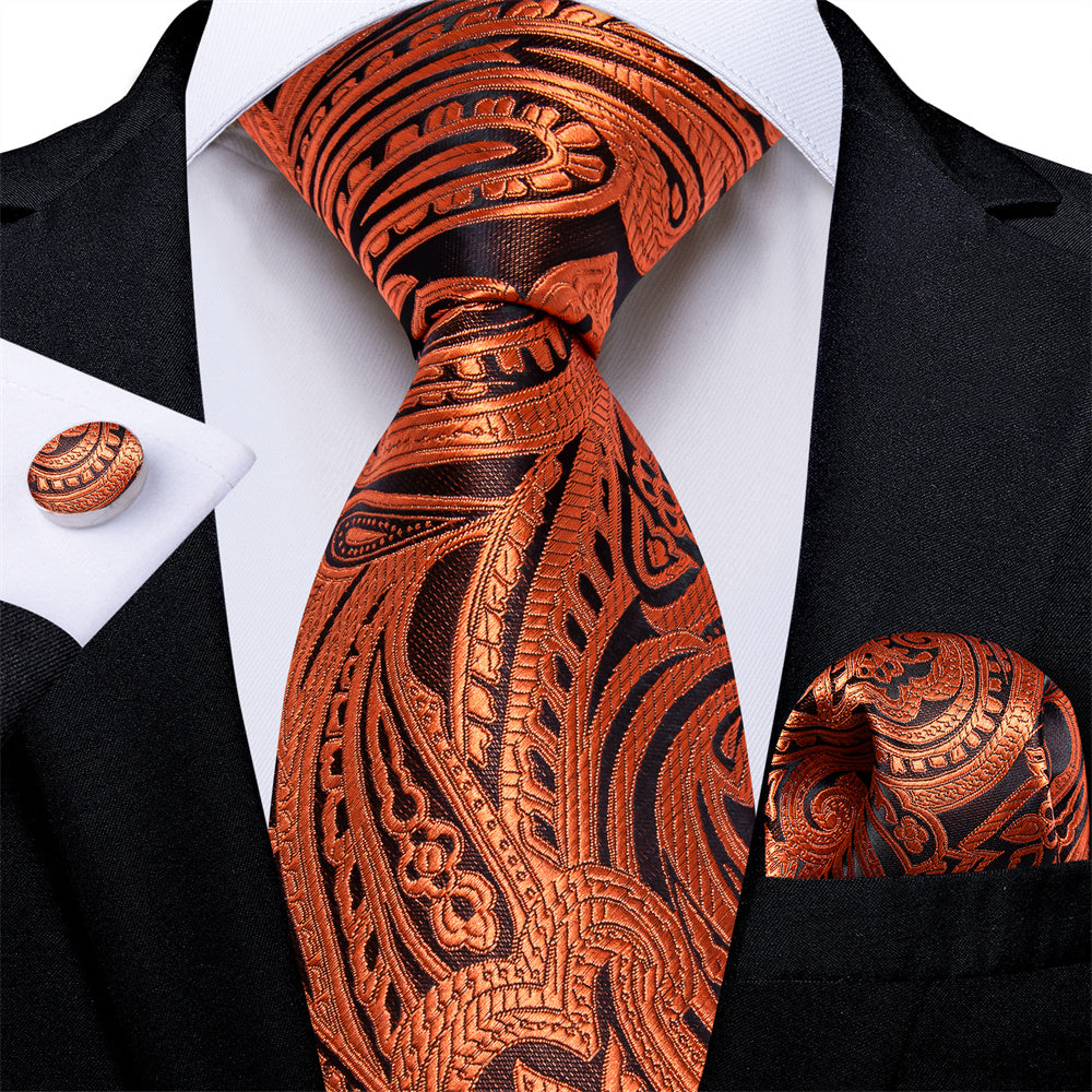 GentCrest Purple Paisley Tie Hanky Cufflinks Set - Image 1
