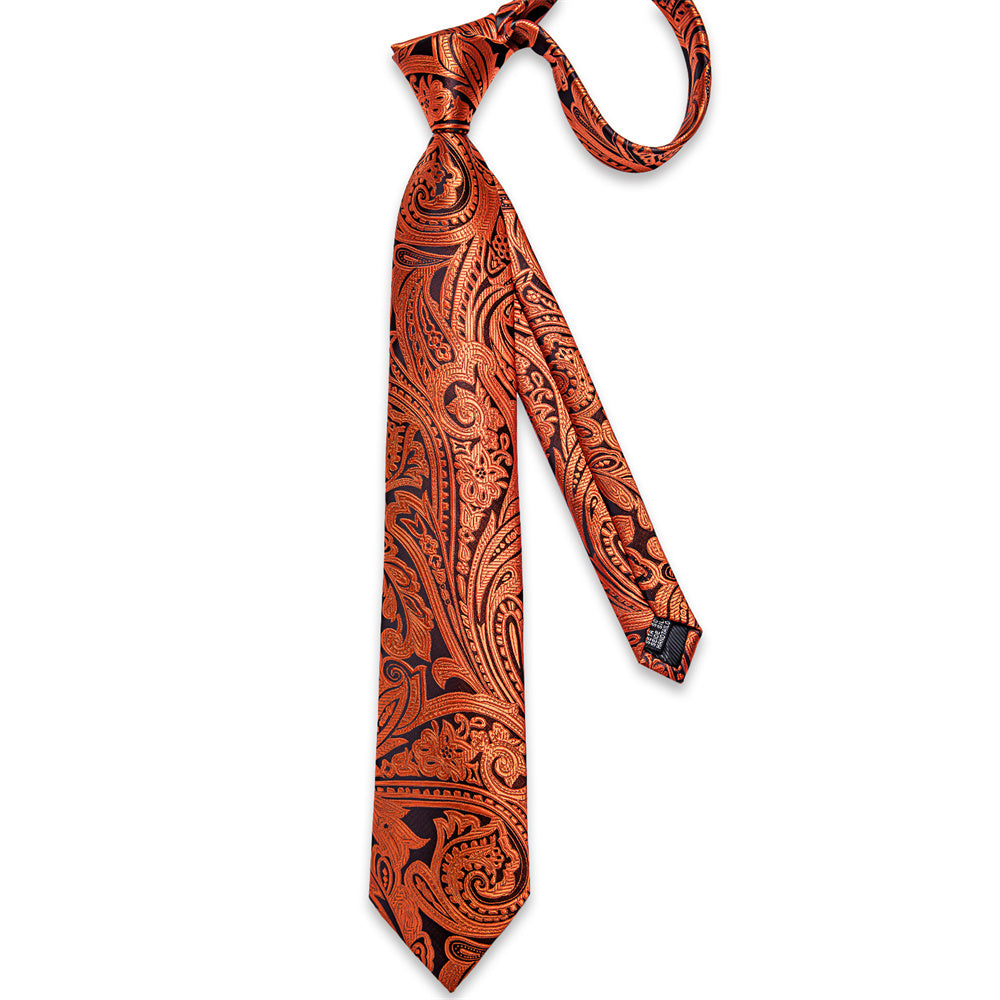 GentCrest Purple Paisley Tie Hanky Cufflinks Set - Image 4