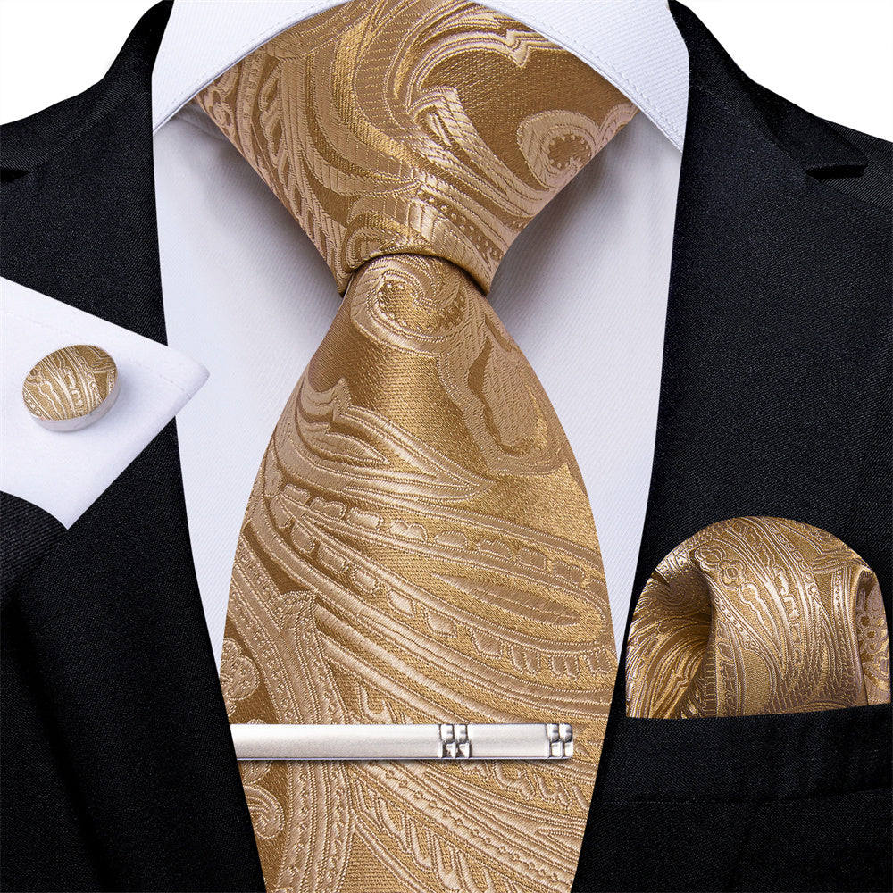 GentCrest Gold Paisley Tie Hanky Cufflinks Set - Image 2