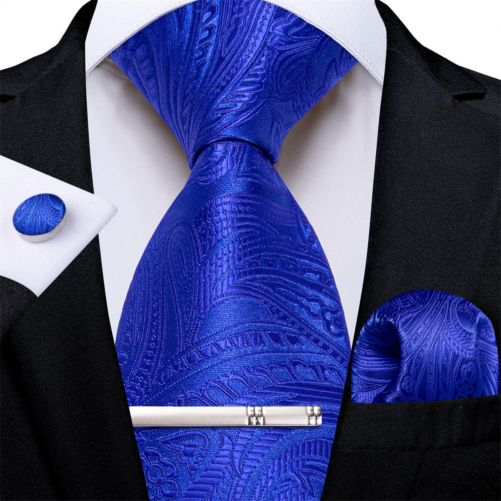 GentCrest Blue Paisley Tie Hanky Cufflinks Set - Image 2