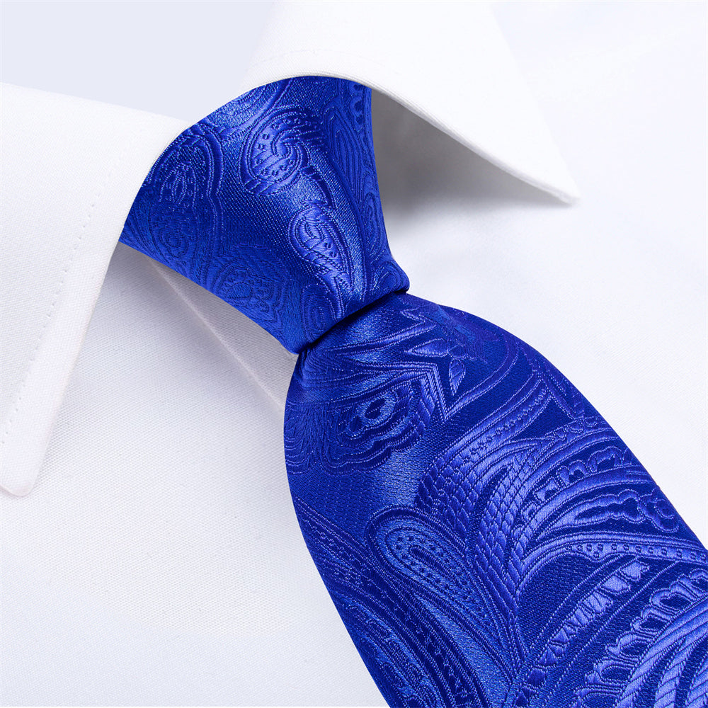 GentCrest Blue Paisley Tie Hanky Cufflinks Set - Image 4